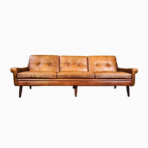 Dänisches Vintage Cognacfarbenes Vintage Sofa von Svend Skipper, 1966