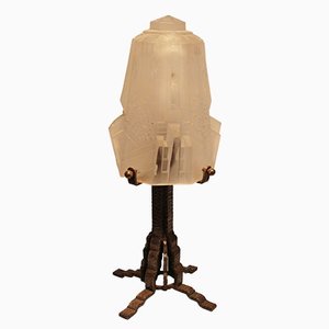 Vintage French Art Deco Table Lamp from Muller Frères Lunéville