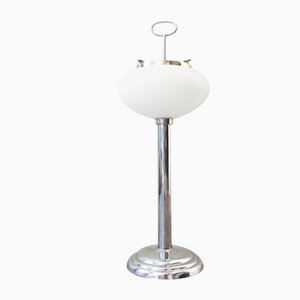 Portugiesische Aschenbecher Lampe aus weißem Opalglas, 1960er
