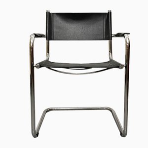 Italian Metal and Leather Armchair, 1990s