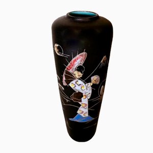 Vase Vintage en Céramique avec Décoration de Style Japonais de Ruscha Keramik, Allemagne