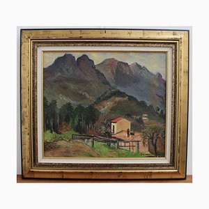 Paysage de Montagne, Louise-Jeanne Cottard-Fossey, 1950s, Huile sur Toile