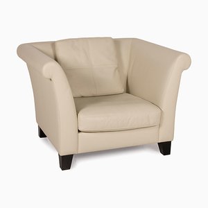 Cream Leather Armchair from Machalke