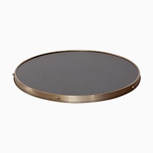 Art Deco Centerpiece in Chrome and Glass with Lazy Susan Rotating Tray