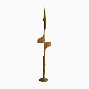 Escultura holandesa abstracta aerodinámica de bronce, años 70
