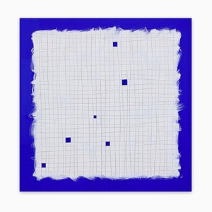 Suerte del diablo, Azul, Pintura abstracta, 2018