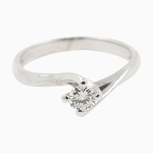 AIG 0.40 Carat Diamond Engagement Ring in 18K White Gold