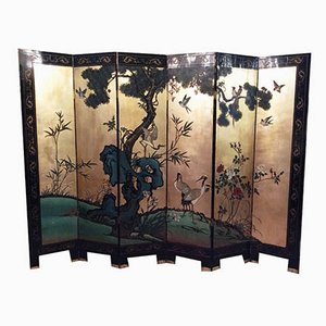 Chinese Coromandel Six-Panel Lacquered Room Divider