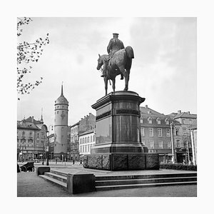 Piazza del mercato con monumento a Luigi IV, Darmstadt, Germania, 1938, Stampa 2021