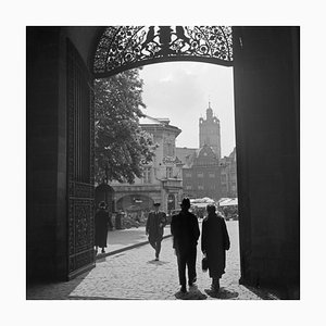 Entrance Gate Darmstadt Castle Street Life, Germany, 1938, Printed 2021