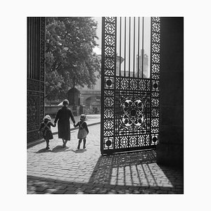 Entrance Gate Darmstadt Castle Girls and Woman, Germany, 1938, Printed 2021