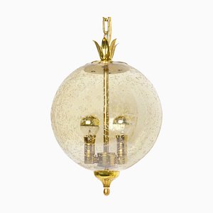 Mid-Century Ball Pendant Lamp with Crown, 1960s