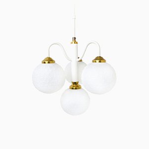 Mid-Century Ceiling Lamp in Glass and Metal