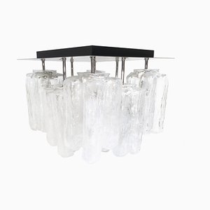 Granada Eisglas Deckenlampe von Kalmar, 1960er