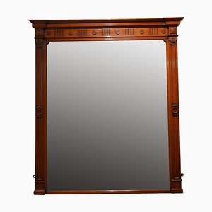 Specchio da parete grande vittoriano in quercia