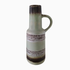 Jarrón estilo jarra Fat Lava vintage de cerámica en turquesa y marrón grisáceo de VEB Keramische Werke Haldensleben, años 60