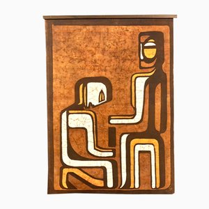 Tapiz abstracto de batik, años 60