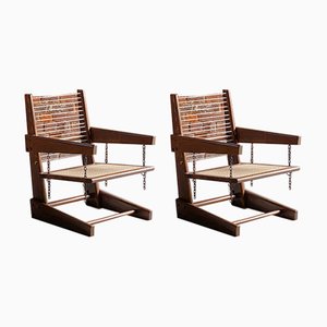 Model PJ-SI-07-A Demountable Chandigarh Armchairs by Pierre Jeanneret ,1953-54, Set of 2