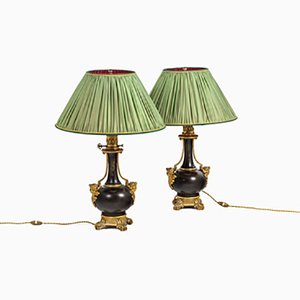 Lampes en Métal et Bronze Doré, 1880s, Set de 2