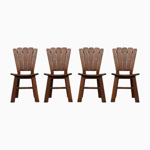 Mid-Century Wooden Dining Chairs, Set of 4