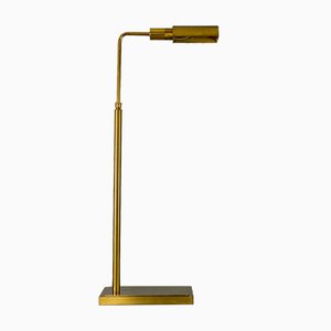 Vintage Brass Adjustable Height Floor Lamp