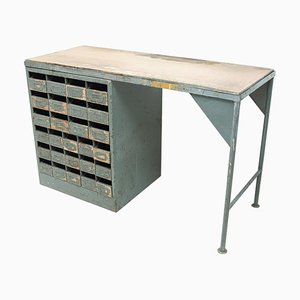 Industrieller Schreibtisch aus Eisen, 1950er, Tschechoslowakei