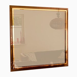 Postmodern Square Bronze Mirror from Belgo Chrom, Belgium, 1980s