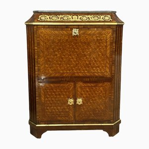 Louis XVI Pagoda Secretaire with Flap in Cubic Marquetry