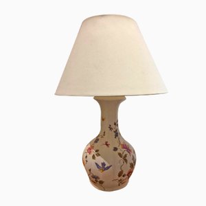 Earthenware Lamp with Bird and Flower Decoration