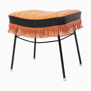 Tabouret Mid-Century en Cuir, 1960s