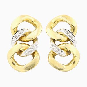 Pomellato 18K Yellow and White Gold Earrings with Diamonds, Set of 2