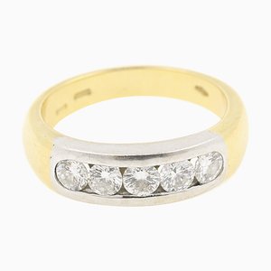 AIG Certified 1 Carat Bridal Ring in 18K Yellow Gold