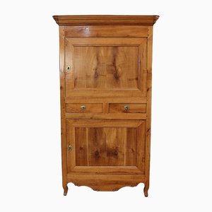 Louis XV or Louis Philippe Transition Style Solid Cherry Cabinet, Mid-19th Century