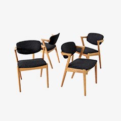 Chaises de Salon en Chêne par Kai Kristiansen pour SVA Møbler, Set de 4