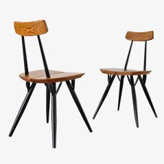 Chaises Pirkka par Ilmari Tapiovaara pour Asko, 1950s, Set de 2