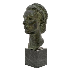 Michael Powolny, Buste de Femme Seclin, 1938, Bronze