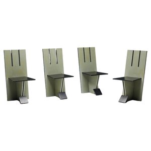 De Stijl Dining Chairs, Netherlands, 1950s, Set of 4