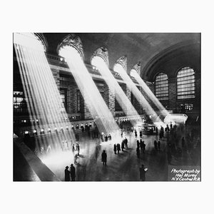 Hal Moray, rayos de sol en la estación Grand Central, años 30, impresión de fibra de gelatina de plata