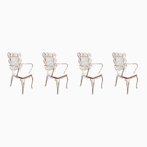 Italian Chairs in Wrought Iron, 1950s, Set of 4