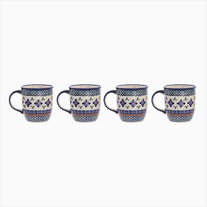 350 ml Ceramic Mugs by Porcelana Bolesławiec, Set of 4