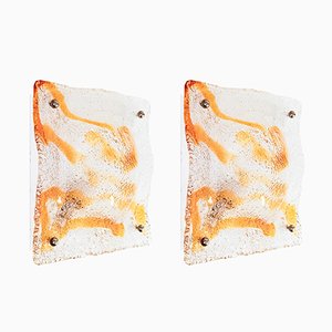 Brutalist Murano Glass Sconces from Mazzega, 1970s, Set of 2
