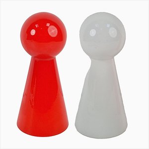 Vintage Cone Table Lamp in Glass, 1990s, Set of 2