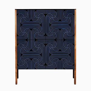 Dark Blue Four Door Loop Cabinet by Coucou Manou