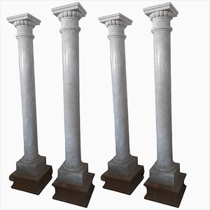 Colonne in marmo di Carrara lucido di Achille Grassi, set di 4