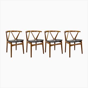 Mod. 255 Dining Chairs by Henning Kjaernulf for Bruno Hansen, 1960s, Set of 4