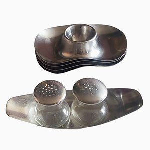 Egg Cup Salt and Pepper Shakers by Wilhelm Wagenfeld for WMF, 1960s, Set of 5