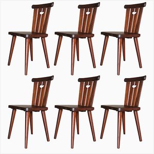 Esszimmerstühle aus Oregon Pine von Göran Malmvall für Karl Andersson & Söner, Schweden, 1940er, 6er Set