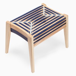 Tabouret 75 % Control Rectangular Stool, Marine par Dafi Reis Doron