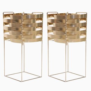 Messing Ganymede Tischlampen von Max Sauze, 2er Set