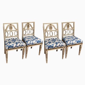 Gustavian Dining Chairs attributed to Lindome, 1850, Set of 4